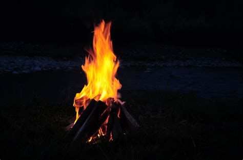 Wallpaper Bonfire Fire Firewood Camping Night Hd Widescreen