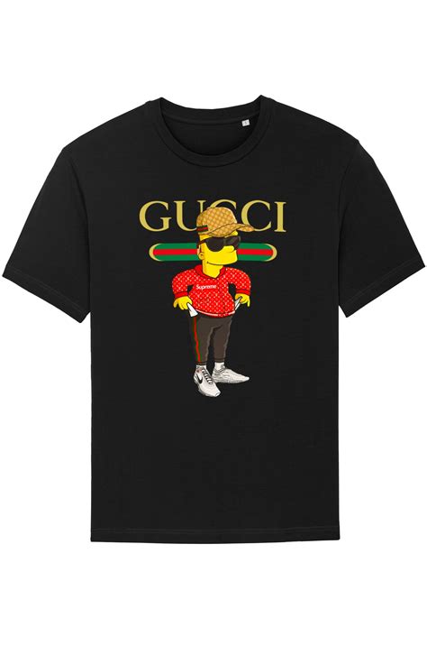Tricou Simpsons Bart Imbracat In Gucci Unisex 100 Bumbac Negru L Emag Ro