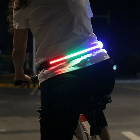 Outdoor Sports Night Cycling Safety Reflective Waist Belt Light Flashing Waistband Bicycle