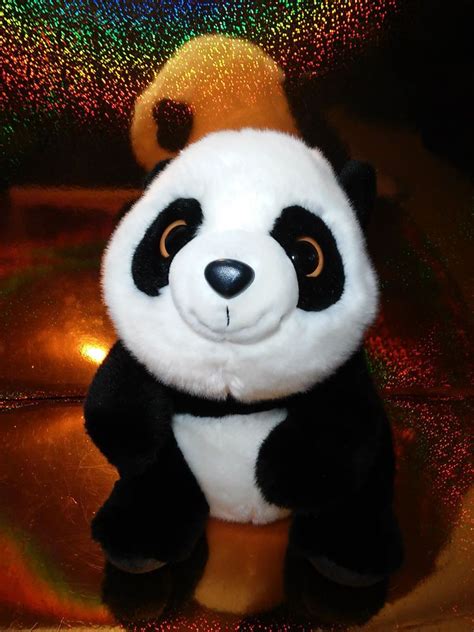 Lin Lin Sitting Panda Bear Aurora Plush Stuffed Black White Bamboo
