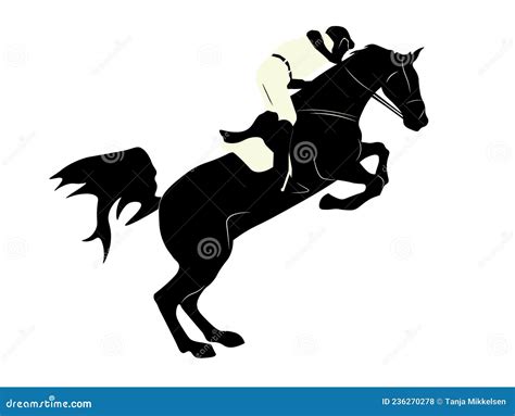 Horse Jumping Silhouette Stock Photo Illustration Of Background