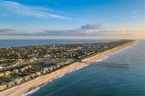 With chase stokes, madelyn cline, madison bailey, jonathan daviss. Aerial View Of Outer Banks North Carolina Stock Photo - Download Image Now - iStock