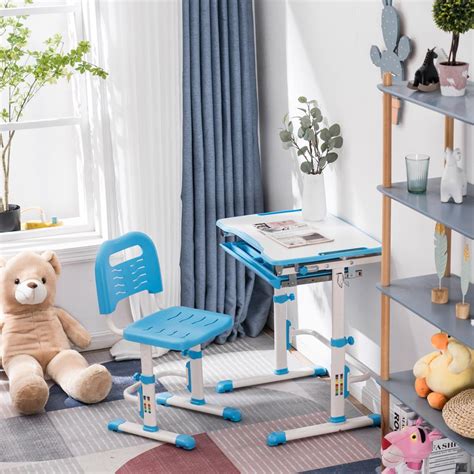 Samyohome Kids Desk And Chair Set Height Adjustable Childrens School