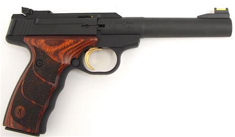 Browning Buckmark 22lr Caliber Pistol 5 ½ Camper Model With Wood Grip