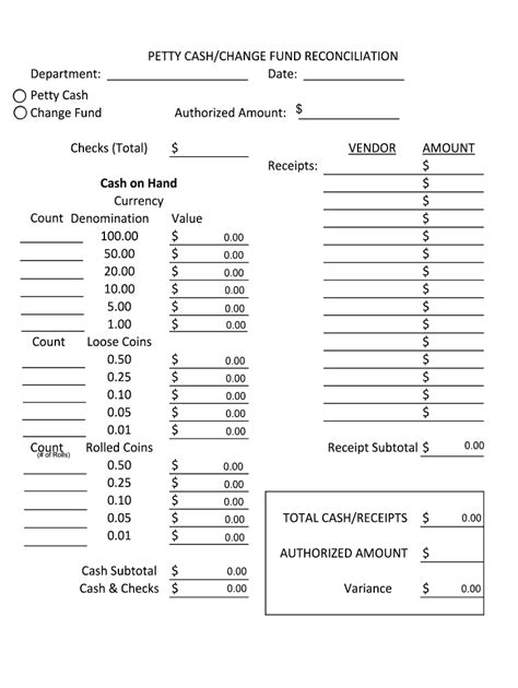 Accounting templates excel worksheets unique payroll reconciliation. Daily Petty Cash Reconciliation Sheet - Fill Online, Printable, Fillable, Blank | PDFfiller ...