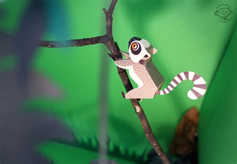 Mini Lemur Diy Animal Paper Craft Kit Sky Goodies