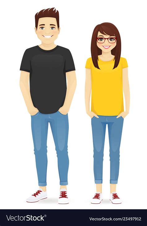 Young People In Casual Clothes Vector Image On Vectorstock Girls
