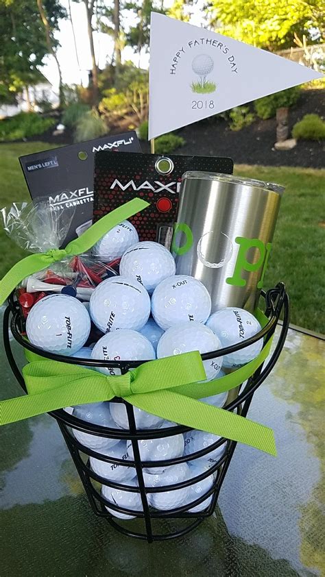 Fathers Day Golf T Basket For Grandpa Complete With New Glove Tees