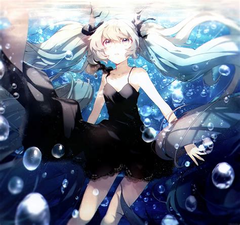 Wallpaper Anime Girls Water Blue Vocaloid Hatsune Miku