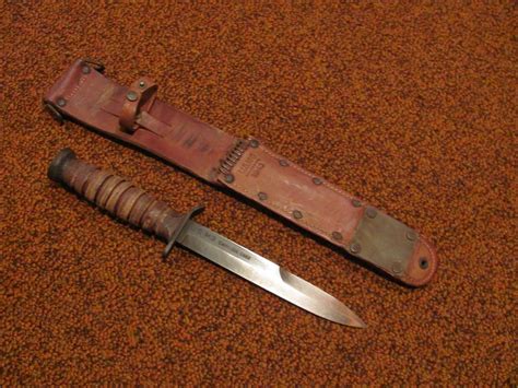 Original Wwii Us Army Blade Marked Camillus 1943 M3 Knife W M6 Leather