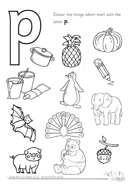 Letter P Coloring Page Images Coloring Slpash Alphabet Worksheets