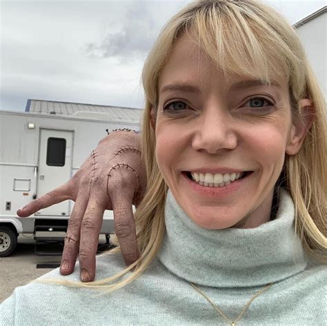 Riki Lindhome And Thing On The Set Of Wednesday Wednesday Movie