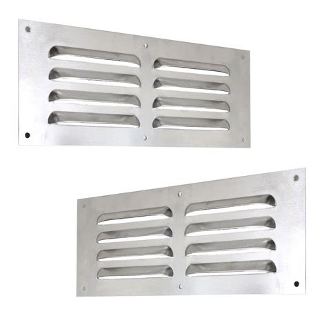 Buy 2x Aluminium Louvre Air Vents 9 X 3 Silver Grille Cover Metal