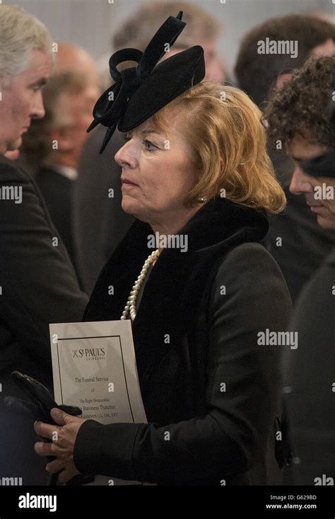 Carol Thatcher During The Funeral Service Of Her Mother Hi Res Stock
