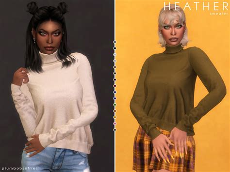 Sims 4 Heather Sweater By Plumbobs N Fries At Tsr The Sims Book