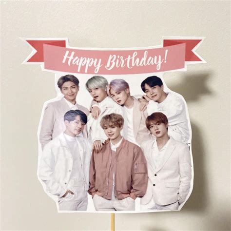 Letter Balloon Bts Happy Birthday Cake Topper Shopee Philippines