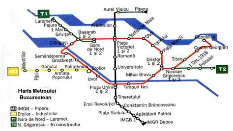 Bucharest Subway Map In The Mid To Late 90s T1 And T2 Are Tunnels That