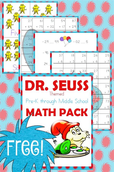 Free Dr Seuss Printables Pack Dr Seuss Preschool And Math