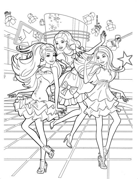 Barbie Party Coloring Page Coloringbay