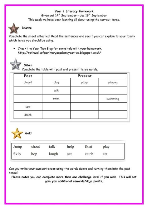 Year 2 Homework Week 1