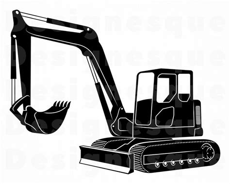 Excavator 4 SVG Heavy Equipment Excavator Clipart | Etsy