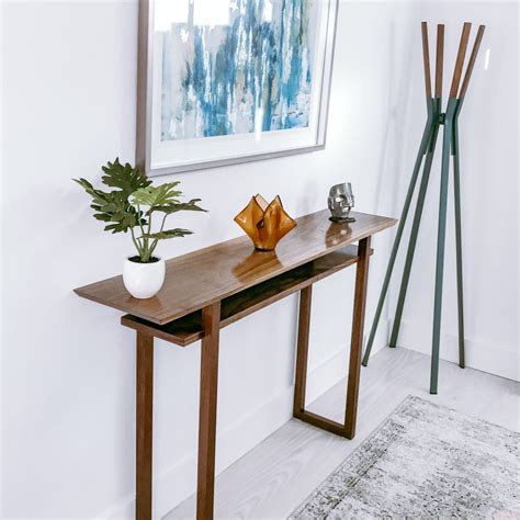 Modern Wood Narrow Hallway Table Narrow Console Table Side Etsy In
