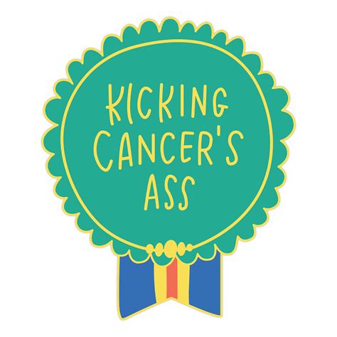 Kicking Cancers Ass Sticker T For Cancer Survivors Em And Friends