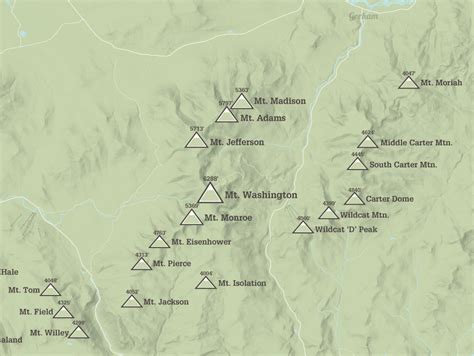 New Hampshire 4000 Footers Map 18x24 Poster Best Maps Ever