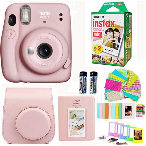 Fujifilm Instax Mini 11 Blush Pink Camera With Fuji Instant Film Twin Pack 20 Pictures Pink