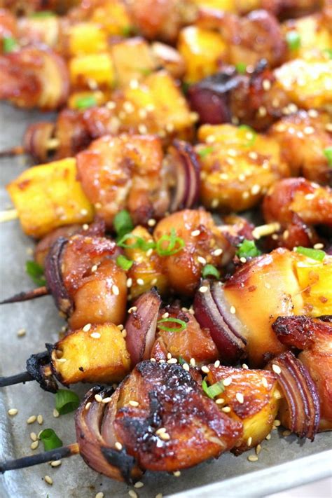 This link is to an external site that may or may not meet accessibility. Chicken & Teriyaki Pineapple Skewers | RecipeLion.com