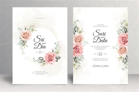 Premium Vector Beautiful Floral Wedding Card Theme