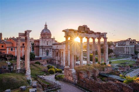 Scenic View Of Roman Forum At Sunrise Rome Roma Bella