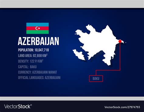 Azerbaijan Capital Map Baku Azerbaijan Vector Photo Free Trial