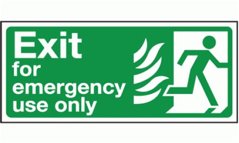 Fire Exit For Emergency Use Only Sign