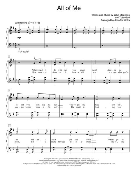 К этой песне есть ноты. All Of Me Sheet Music | John Legend | Educational Piano