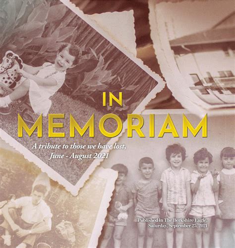 In Memoriam, June - August 2021 by New England Newspapers, Inc. - Issuu