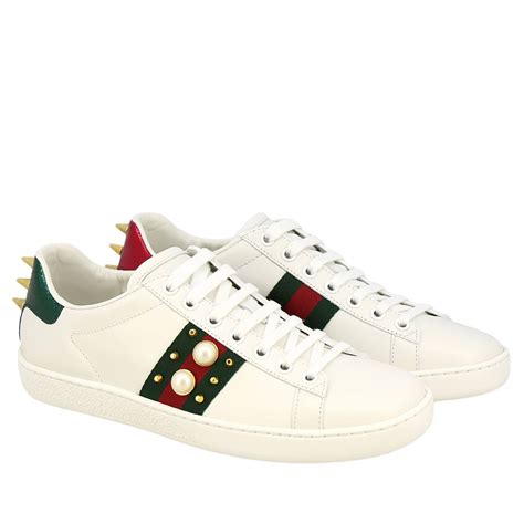 Gucci New Ace Lace Up Smooth Leather Sneakers With Web Straps Maxi
