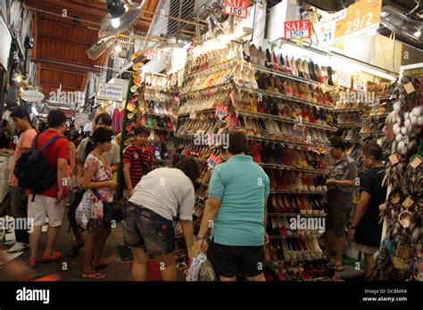 Shoe Shop In Chatuchak Weekend Market Bangkok Thailand Stock Photo