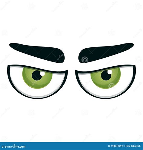 Angry Looking Eyes Icon Cartoon Style Stock Vector Illustration Of