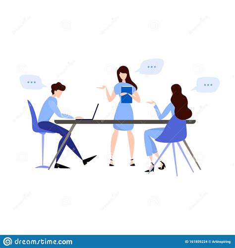 Discussion And Brainstorming In Team Concept Illustration Stock Vector
