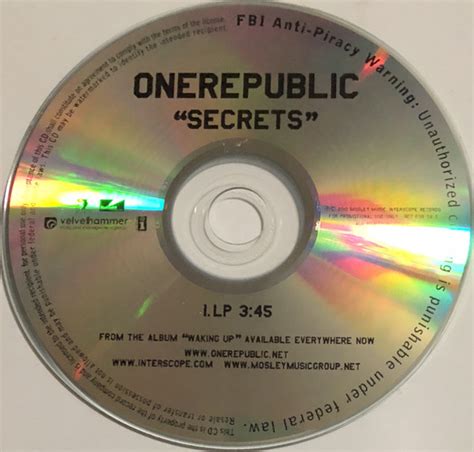 Onerepublic Secrets 2010 Cdr Discogs