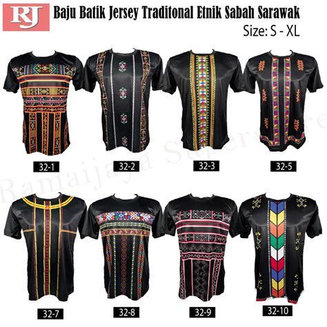 ❤ ini wajar saja, karena sejatinya kita masih 1 ras. Baju Batik Jersey Unisex Traditional Etnik Sabah Sarawak ...