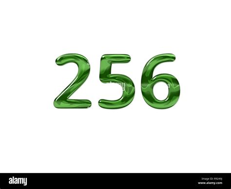Green Number 256 Isolated White Background Stock Photo Alamy