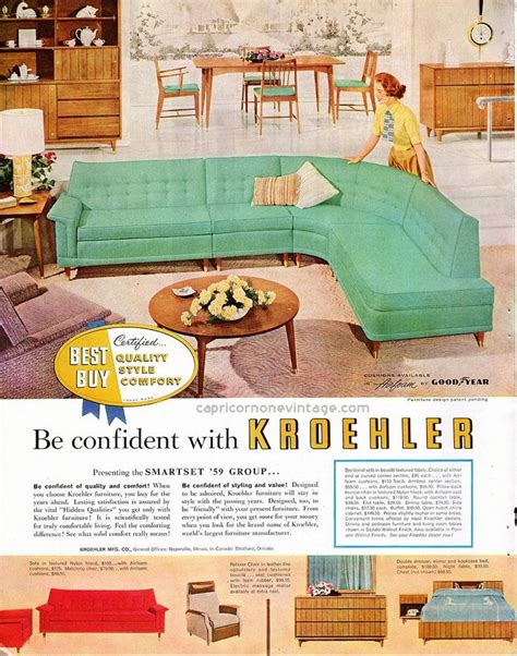 1958 Kroehler Furniture Magazine Ad Kroehler Furniture Furniture