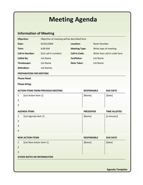 46 Effective Meeting Agenda Templates Templatelab