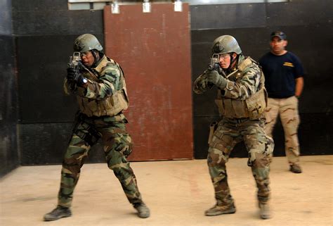 Us Navy Seal Qualification Training Students Engage Targets During
