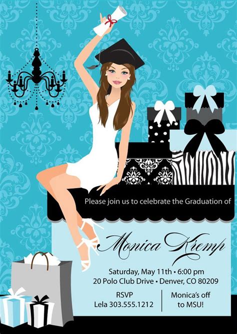 beautiful graduate graduation party invitations announce i… college graduation party