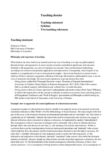(PDF) Teaching dossier -Teaching statement -Syllabus -Two teaching references Teaching statement ...