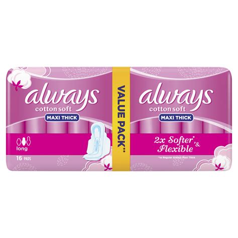 Always Cotton Soft Maxi Thick Long Sanitary Pads 16pcs Online At Best