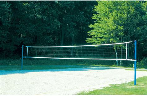 The net must be supported by study poles on either side. Jaypro OCV-900 Outdoor Competition Volleyball Net System